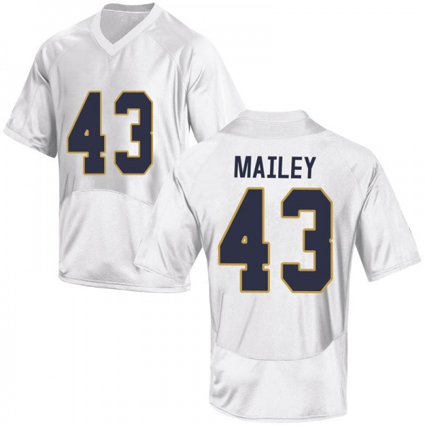 Greg Mailey Notre Dame Fighting Irish NCAA Youth #43 White Game College Stitched Football Jersey UBH2355IZ
